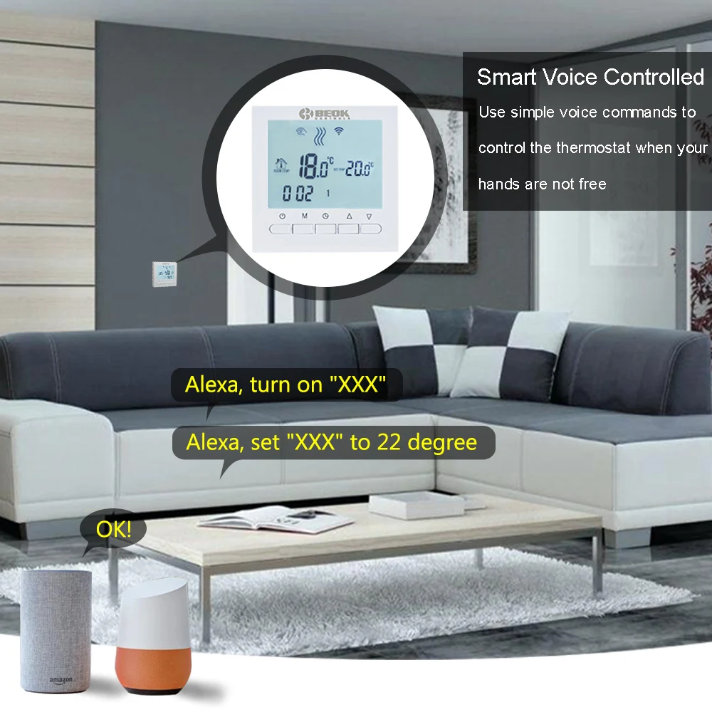 BEOK BOT-313, wifi, газовый котел, термостат, умный, wifi, регулятор температуры для котлов, работает с Alexa Google Home