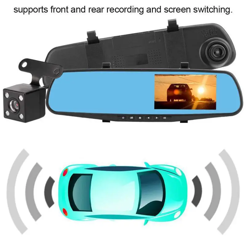 BALIGHT Автомобильное зеркало заднего вида drv камера в автомобильное зеркало видео dvr/dash камера для авто ips+ gps 1080P HD 170 градусов 4,3 дюйма новейшая
