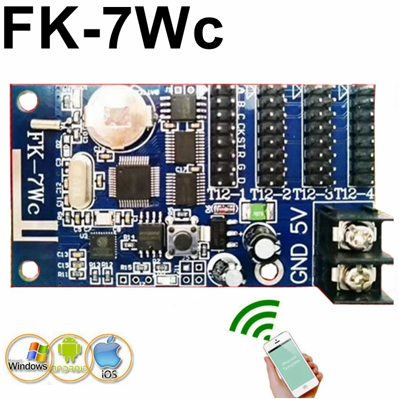 FK-7Wc Wi-Fi светодиодный контрольная карта 512x64 пикселей Поддержка pad, Android телефон Отправка для P10 светодиодный lintel знак дисплей