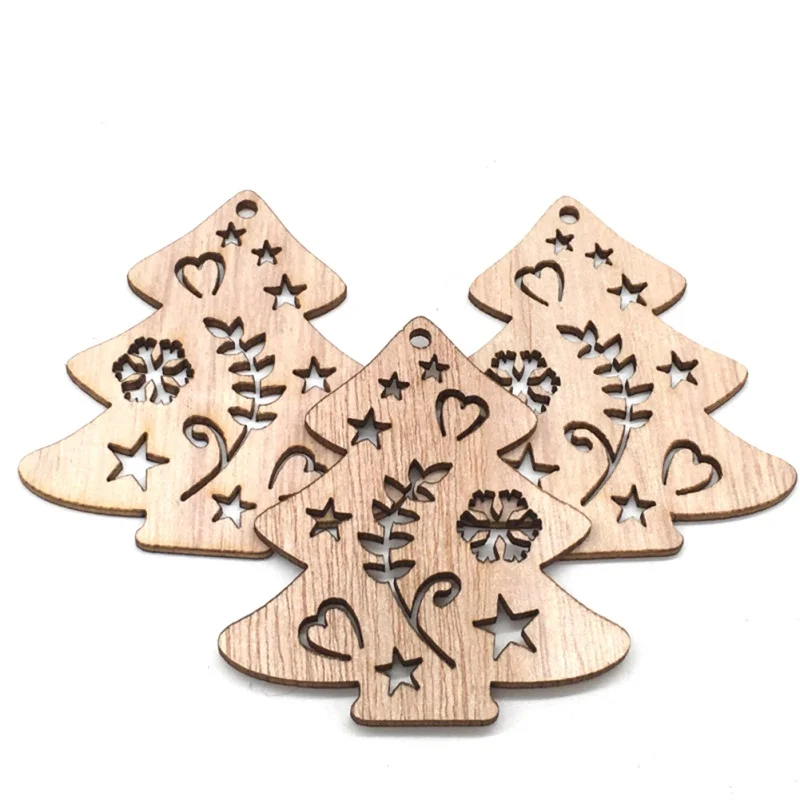 10 шт. DIY снеговик дерево форма Рождественский Натуральный Деревянный чипборд Рождественская елка подвесная подвеска с героем аниме подарки для детей украшения