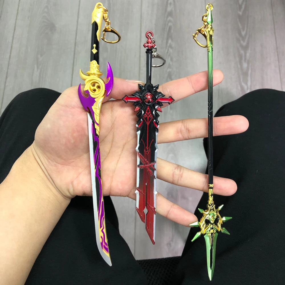 Game Genshin Impact Sword Keychains Genshin Cosplay Weapons Skyward