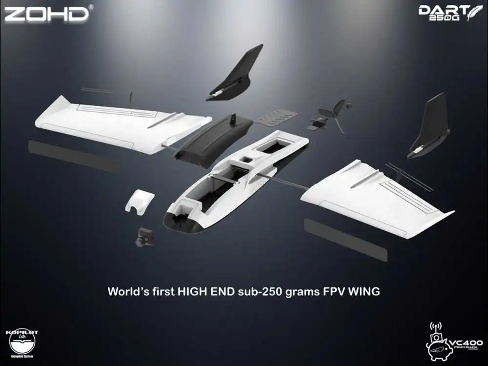 ZOHD Dart250G 570 мм размах крыльев Sub-250 грамм развертки переднего крыла AIO EPP FPV RC самолет PNP W/FPV готовая версия