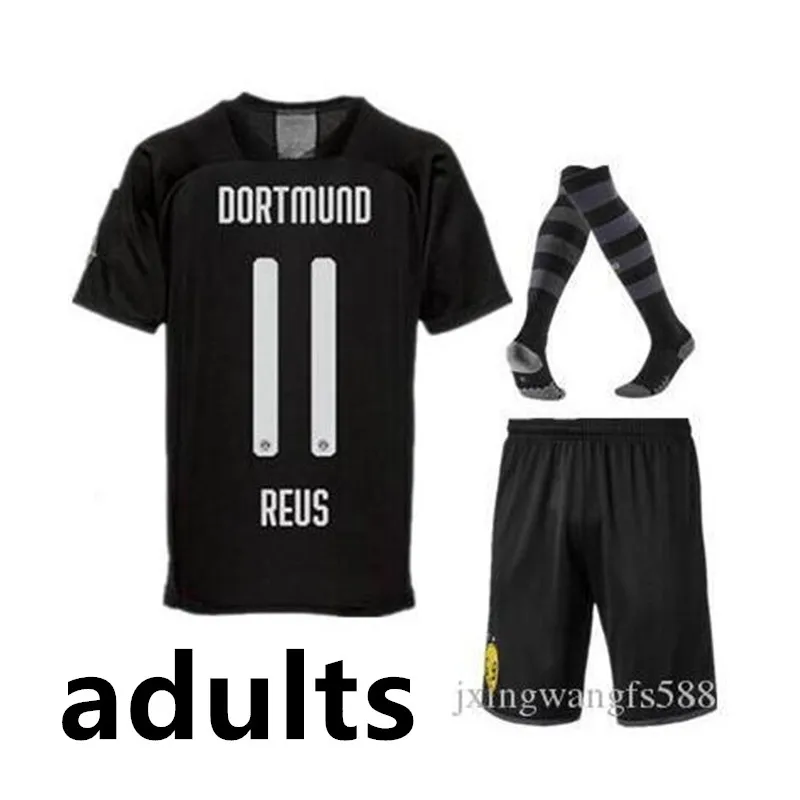 Комплект для взрослых+ носки, 19/20 Футбольная Футболка Дортмунд, GOTZE REUS PULISIC WITSEL, Детские Майки 19 20, Футбольная Футболка Дортмунд - Цвет: adults