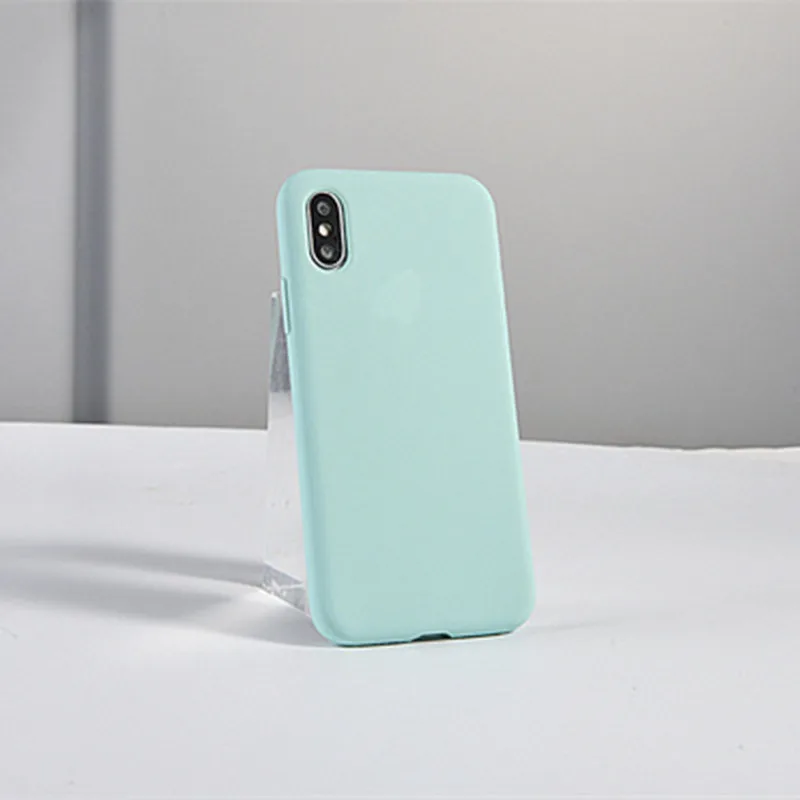 Жидкий силиконовый чехол для телефона с логотипом для iPhone X XR XS MAX 7 8 Plus для Apple iPhone 11 Pro MAX 6 6s чехол с логотипом чехол s - Цвет: lce sea blue