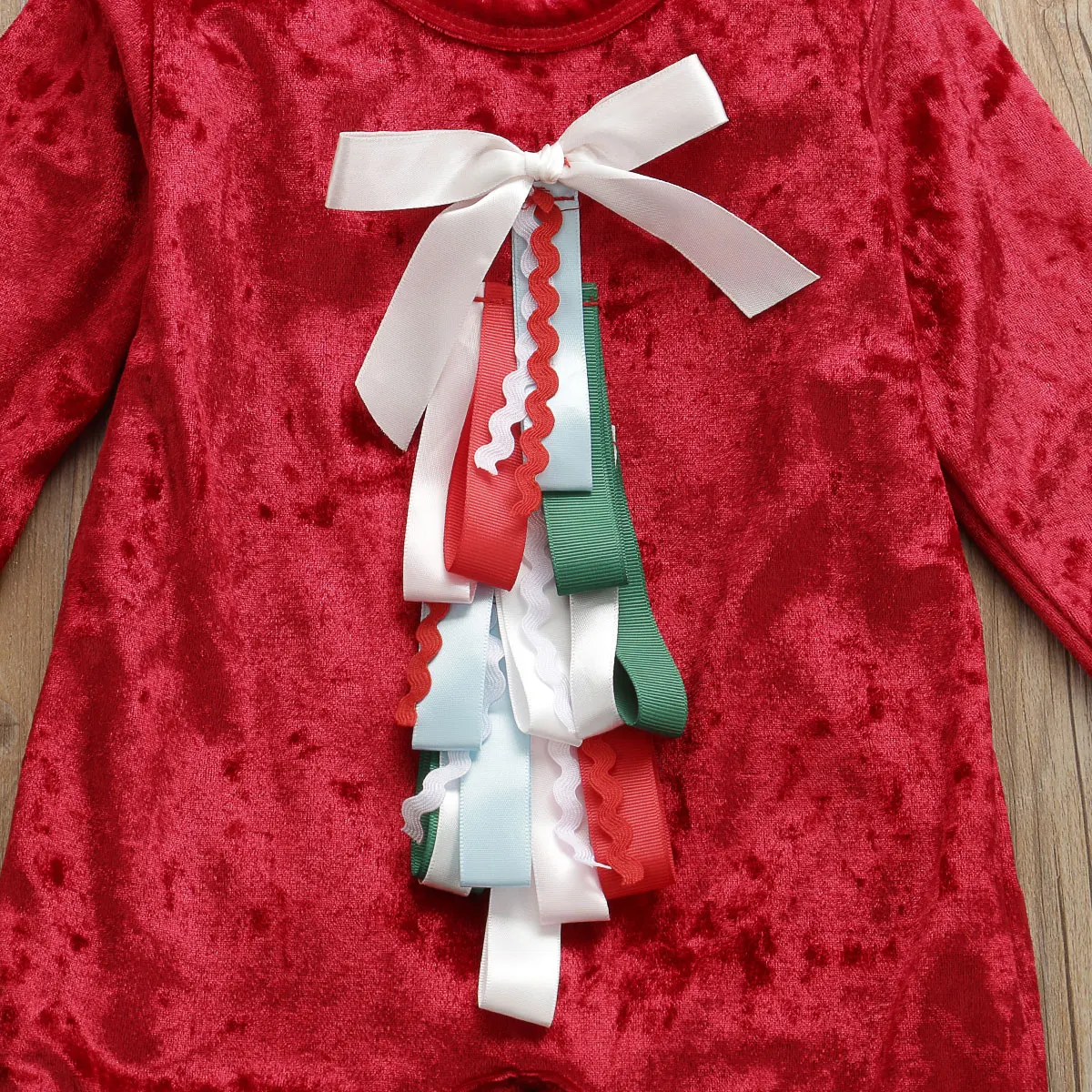 Детская Рождественская елка красная одежда комбинезон для младенца боди