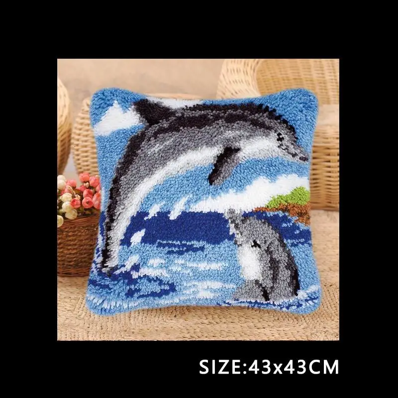 Latch Hook Kits Diy Smyrna Knooppakket Do It Yourself Latch Hook Pillows Foamiran For Flowers Embroidery Package Pillow Gift - Цвет: Black