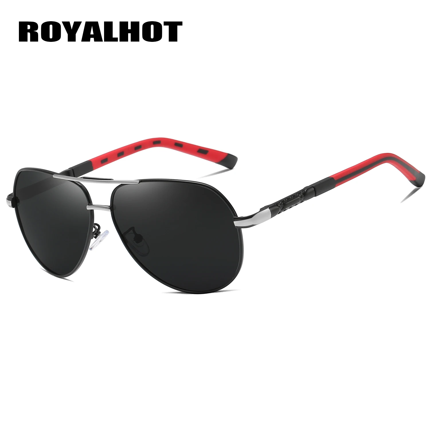 RoyalHot, мужские, женские, поляризационные, алой, овальная, Классическая оправа, солнцезащитные очки, для вождения, солнцезащитные очки, оттенки, Oculos masculino, мужские, 900170 - Цвет линз: black silver