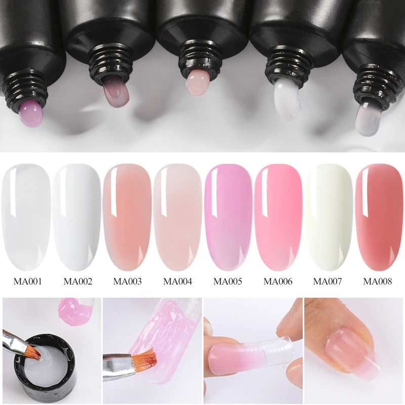 

MEET ACROSS 20ml Acrylic Poly Extension Gel Clear/ Pink Nail Polish Quick Building For Nails Extensions Hard Jelly Nail Gel