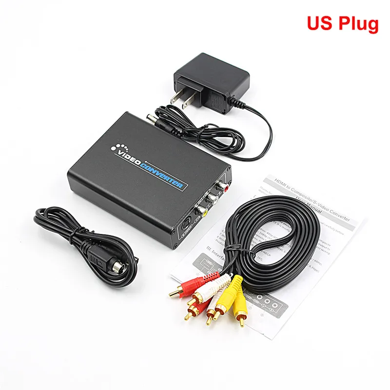 US HDMI к 3RCA AV CVBS Композитный S-Video R/L аудио видео конвертер адаптер 1080P новое поступление - Цвет: US