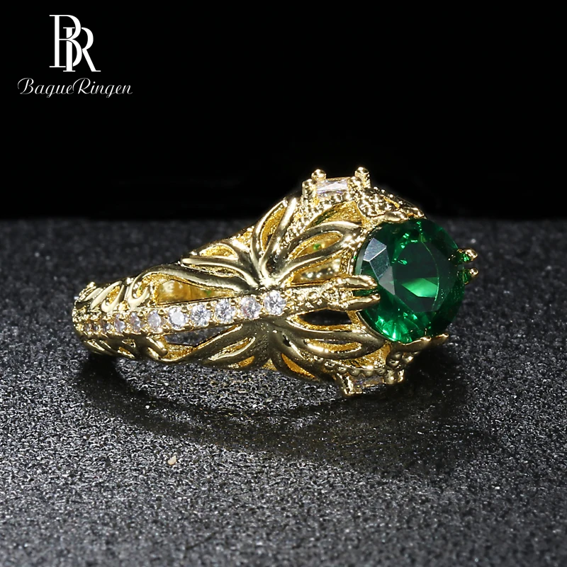 Bague Ringen, Овальный Изумрудный дворец, полый узор, серебро 925, ювелирное изделие, винтажное Драгоценное кольцо для женщин, Бабочка, корона