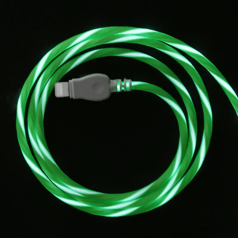 1 м яркая светодиодная лампа USB зарядное устройство type C кабель для samsung S9 S8 Plus huawei Xiaomi Быстрая зарядка источник данных для мобильного телефона - Цвет: Зеленый