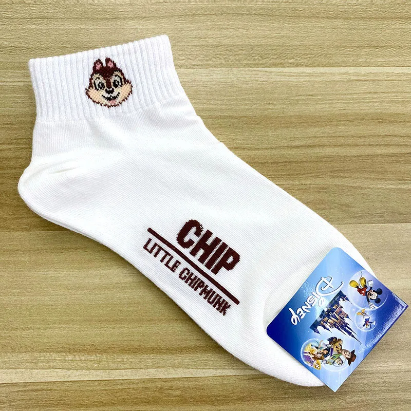 Disney Spring Summer Cartoon Mickey Minnie Donald Duck Daisy Lady Sweet Socks Solid Color Socks