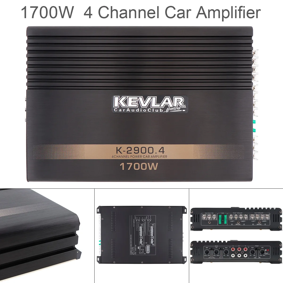 1700W Class AB Digital Car Power Amplifier 4 Channel Aluminum Alloy High Stereo Amplifiers for Auto Home | Автомобили и мотоциклы