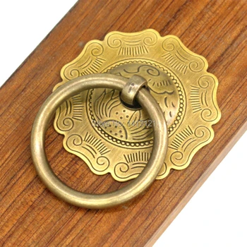 

Chinese antique circle drawer knob furniture hardware Classical wardrobe cabinet shoe door handle closet cone vintage pull ring