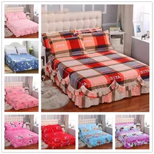 Клетчатое гофрированное покрывало Sandig для простыни с эластичным поясом, Свадебные Постельные юбки, королевское покрывало, Цветочная кровать, юбка