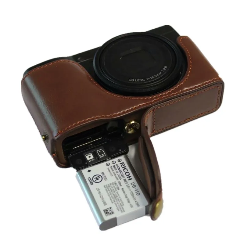 Coffee Новейший Модный чехол для камеры Ricoh GRIII GR3 из искусственной кожи с отверстием для батареи - Цвет: Coffee