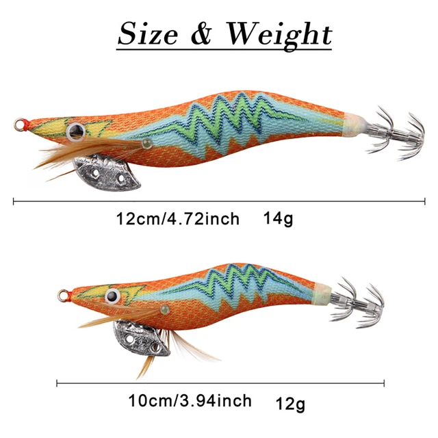 Señuelo de calamar de pesca fluorescente, juego de guía de alambre