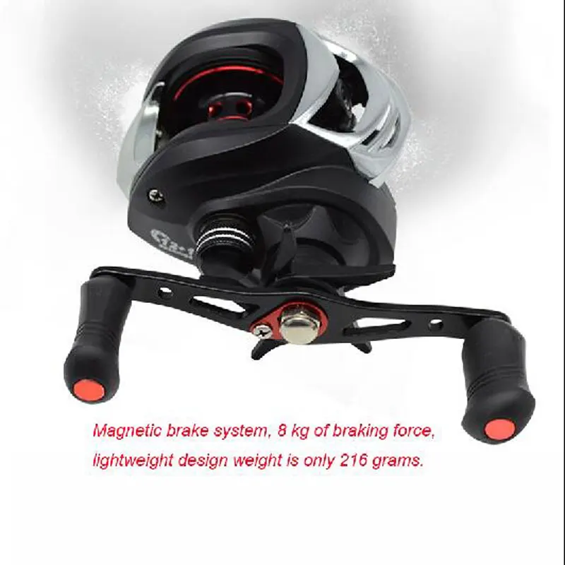 Катушка baitcasing высокая скорость 7,1: 1 Передаточное отношение 12+ 1BB Свежая/соленая Магнитная Тормозная система большая линейная емкость рыболовное колесо