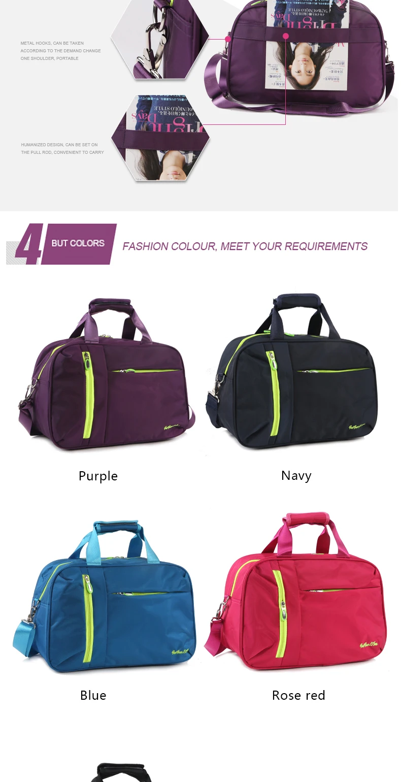 Wobag Мужская портативная дорожная сумка для путешествий, нейлоновая Повседневная одноцветная сумка для багажа, сумка-тоут, водонепроницаемая Женская дорожная сумка