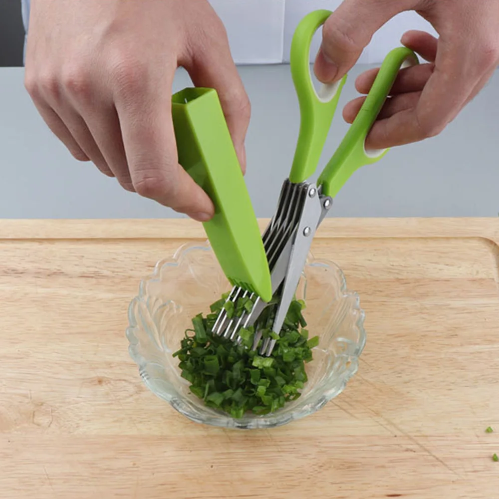 Multifunctional Multi-layer Green Onion Scissors Stainless Steel Onion  Cutting Knife Herb Seaweed Spice Scissors Kitchen Scissor Kitchen  Scissors AliExpress