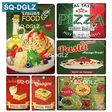 [SQ-DGLZ] итальянская пищевая металлическая табличка Настенный декор Оловянная вывеска винтажный домашний декор роспись плавок художественная доска плакат