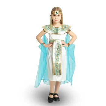 

New Beautiful Cleopatra Costume Dress for Girls Halloween Carnival Party Princess Cosplay Dress Up Purim Fantasia Uniform