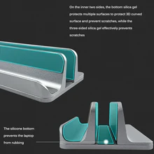 Вертикальная Регулируемая подставка для ноутбука, подставка под ноутбук из алюминиевого сплава, настенная Полочка для MacBook Pro/Air PC
