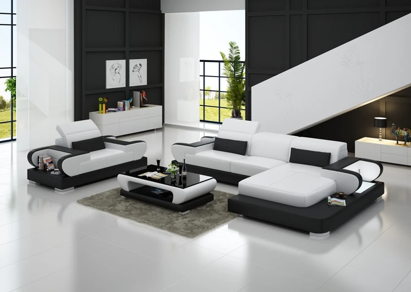 Итальянский диван из натуральной кожи, современная мебель для гостиной, секционный диван