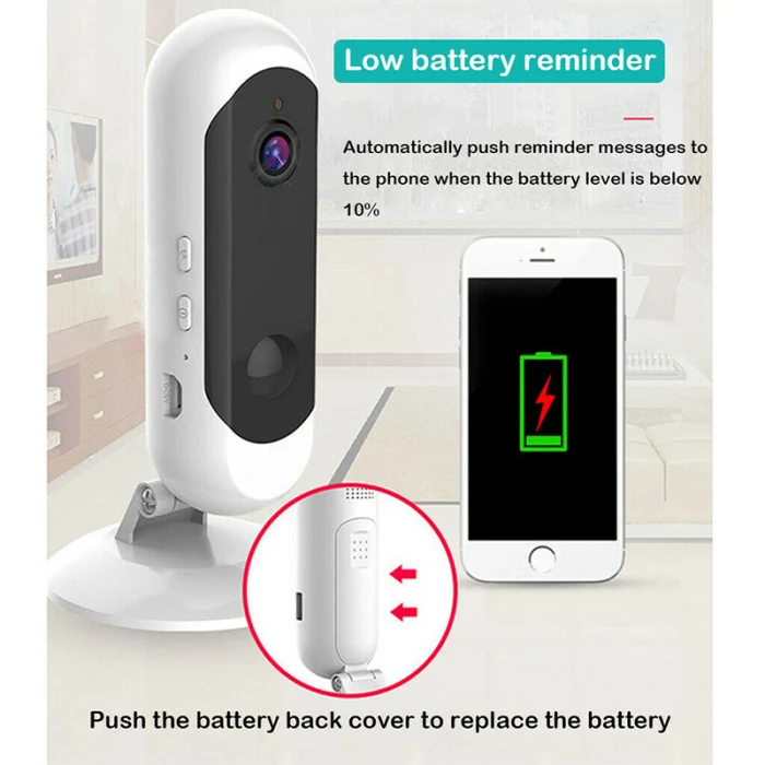 Перезаряжаемая 1080P камера видеонаблюдения Wifi ночное видение двухсторонняя аудио камера безопасности UY8