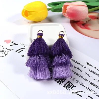 purple 6 см 3 слоя полиэстер кисточки хлопок подвеска с шёлковой кисточкой для свадьбы украшения дома DIY Швейные шторы Ювелирные Аксессуары 2 шт - Цвет: purple