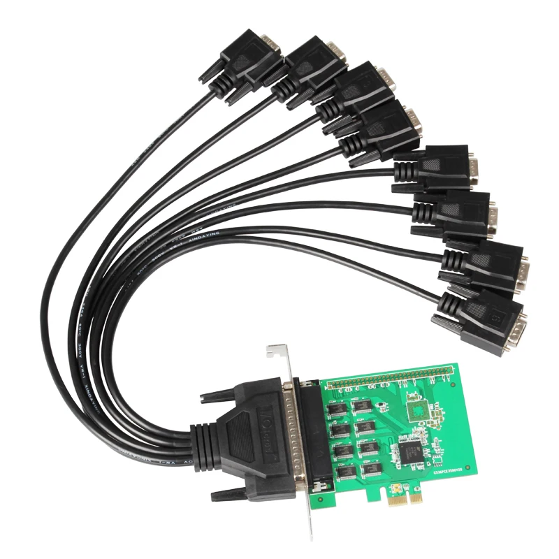 

QINDIAN Add On Cards PCI Express to RS 232 XR17V358 Chips PCIE 8 Port Serial Card PCI-Express Controller Card with Fan Out Cable