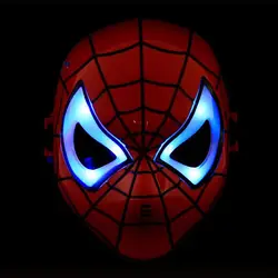2 стиля светодиодный светящийся супергерой светильник на Хэллоуин маска Человека-паука детская маска героя из мультфильмов Человек-паук