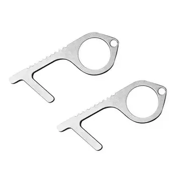 

VIP Link 1/2/3PCS Antimicrobial Brass Hand Tool Door Opening Handle Press Reuseable Elevator Button Artifact Avoid Contacting