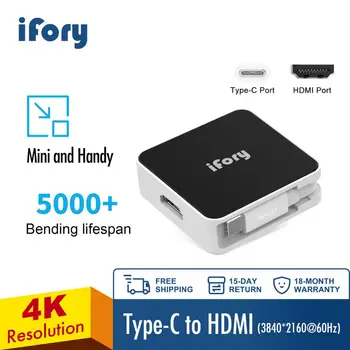 

USB-C to HDMI Adapter, iFory USB 3.0 Type C to HDMI 4K Converter Compatible MacBook Pro, MacBook Air, iPad Pro, Pixelbook, XPS