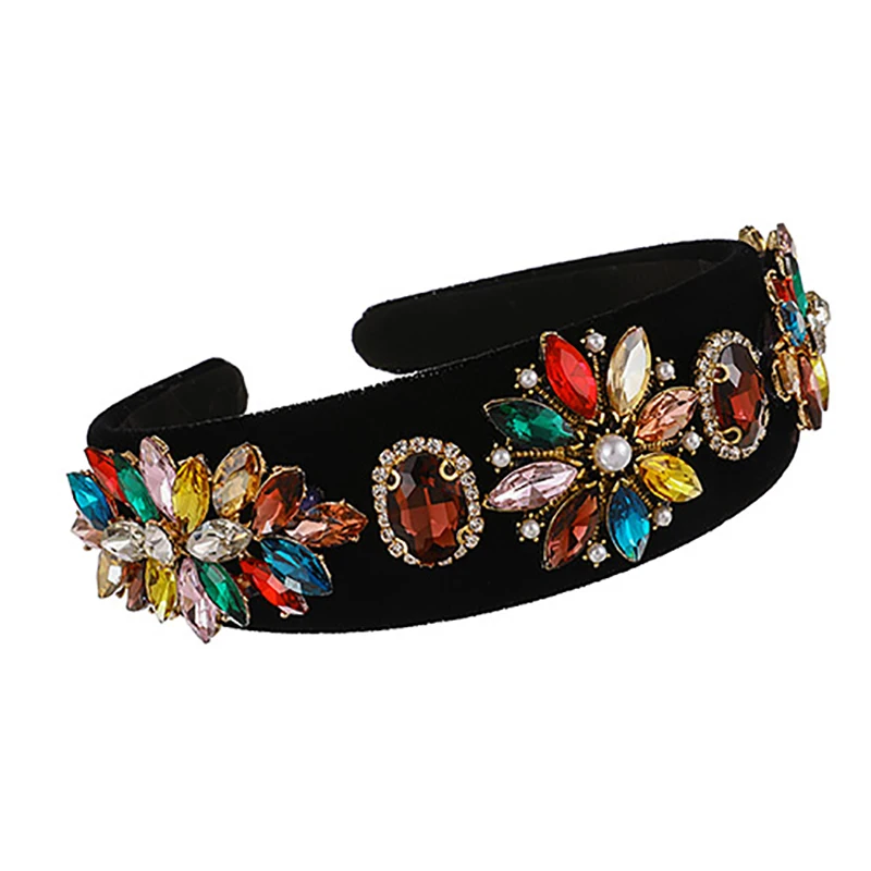 

ZHINI Luxury Full Crystal Hairbands Womens Hair Accessories Boho Ethnic Geometry Headband Statement Jewelry Gift 2021