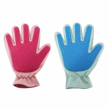 1pc Pet Dog Cat Silicone Grooming Gloves Brush Hair Remover Massage Washing Cleaner Bath Gloves Pet Supplies Cleaning Deshedding tanie i dobre opinie CN (pochodzenie) Silikon Support space layer suede sharkskin silica gel