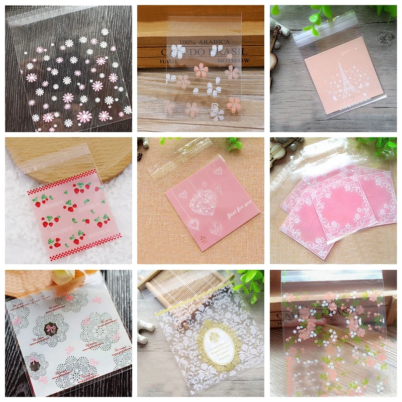 50/100pcs Heart Clear Candy Bag Transparent Plastic Bag Cookie OPP Bag For Wedding Birthday Party Deco DIY Gift Packaging Pouch