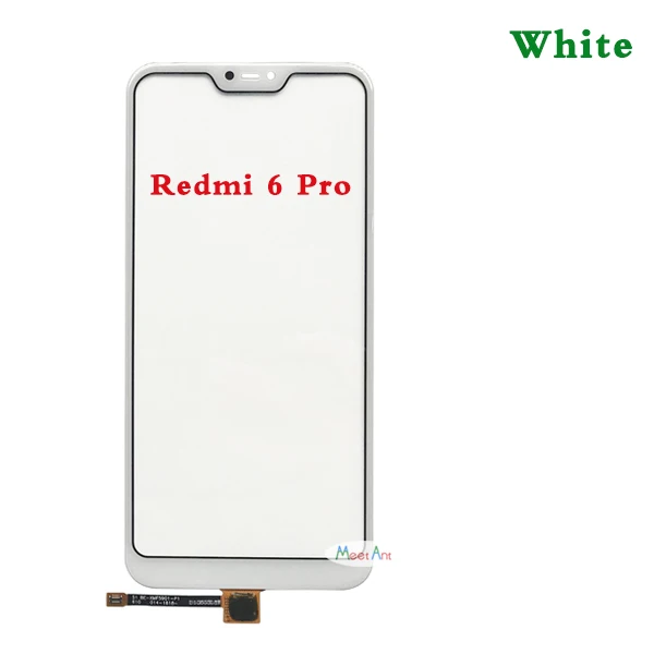For Redmi 6Pro White Высокое качество для Xiao mi Red mi 6 6A/5A сенсорный экран дигитайзер сенсор внешняя Передняя стеклянная панель объектива для Red mi 6 Pro/mi A2 Lite - Цвет: For Redmi 6Pro White
