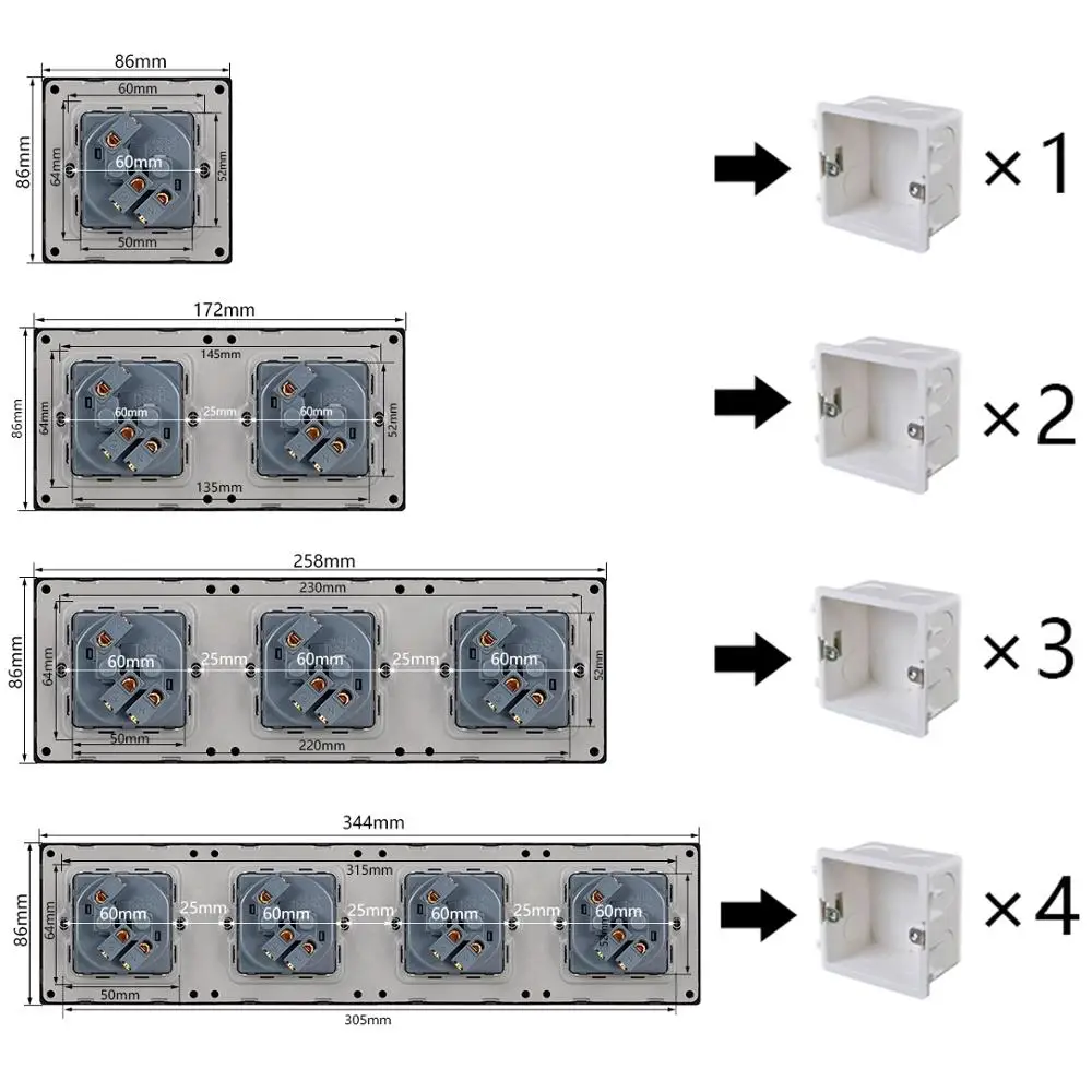 Atlectric светильник, переключатель 1, 2, 3, 4 банда, 1, 2 способа включения/выключения, кнопка включения/выключения, штепсельная вилка европейского стандарта, розетка, переключатель USB, 86 Тип, пластиковая панель