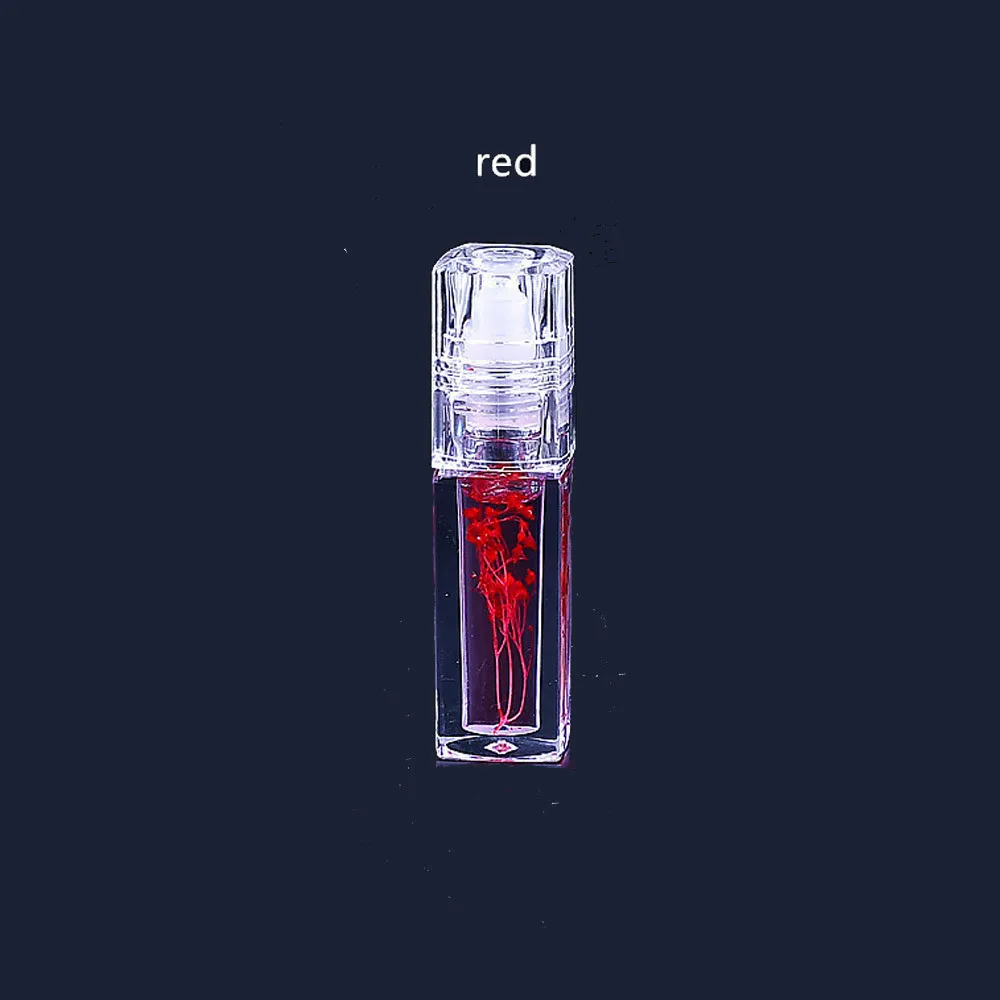 1pcs red Питательный увлажняющий бальзам для губ волшебное Прозрачное цветочное масло для губ жидкий прозрачный бальзам для губ бесцветный блеск для губ для ухода за губами - Цвет: 1pcs red