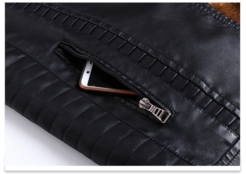 New Winter Men Leather Jackets Men Motorcycle Keep Warm Leather jackets Fashion Brand Men's Fleece Leather Jacket Coat