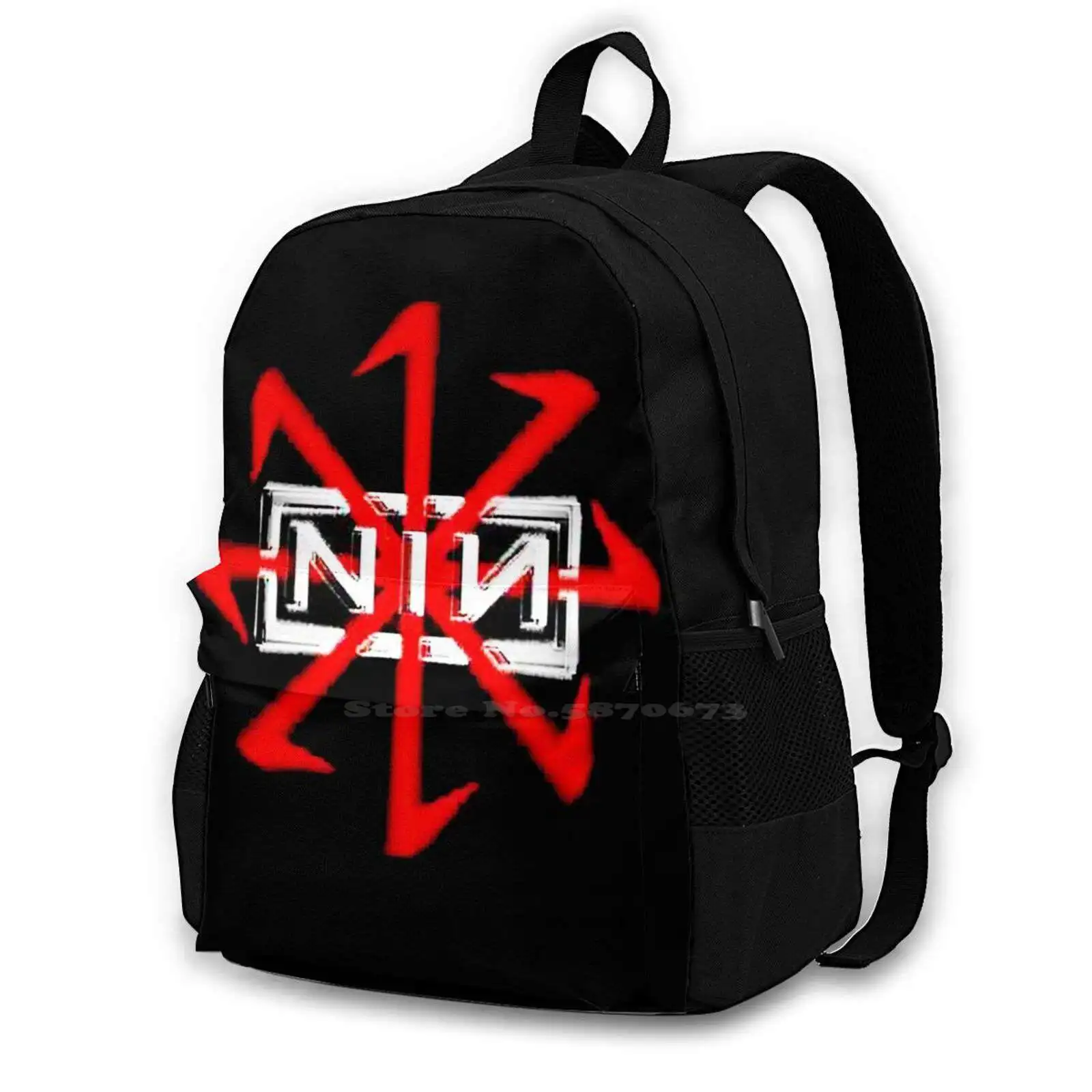 

Red Epic Nin Fashion Travel Laptop School Backpack Bag Nin Band Familliar Logos In Aira Music Tour Feat Nin Band