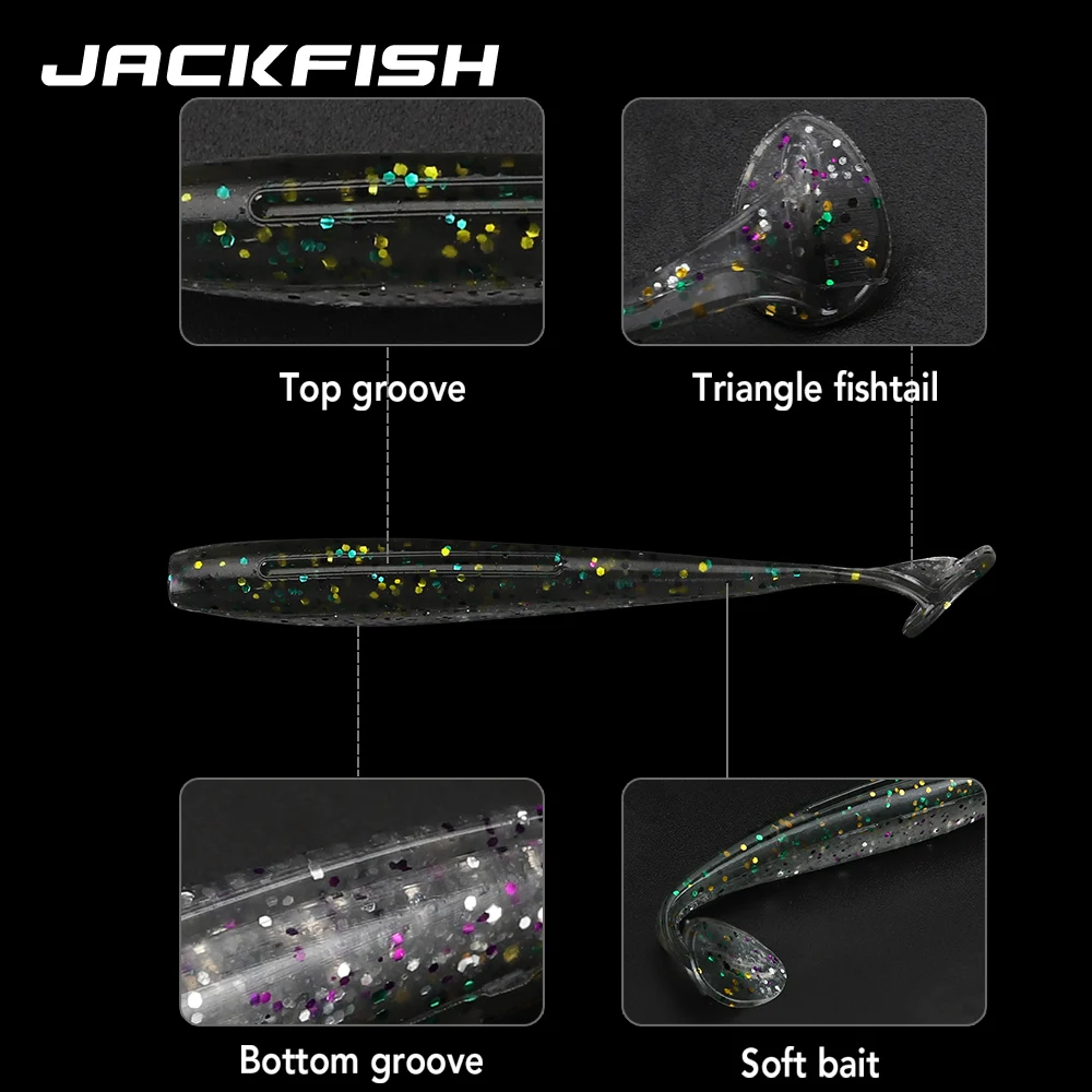JACKFISH мягкая рыболовная приманка 68 мм/2 г искусственная силиконовая двухцветные