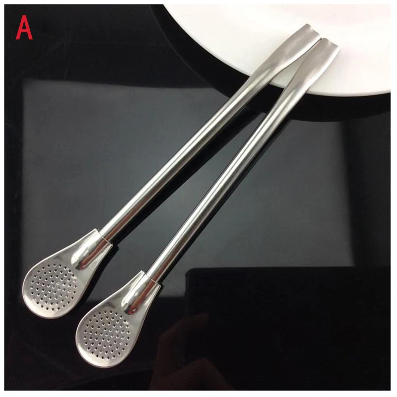 Drinking Straw Spoon Stainless Steel Tea Yerba Mate Straw Gourd Bombilla Filter Spoons Reusable Metal Tea Tools Horse Tea Spoon7