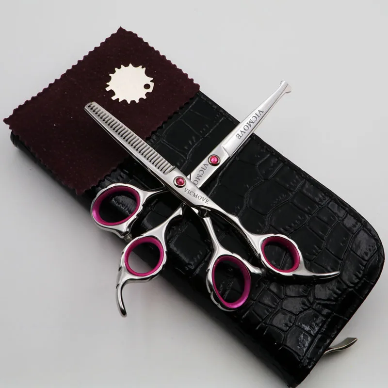 1 set add case " ножницы для домашних животных уход за собакой прямой резки+ истончение маникюрный набор для животных Japan440C доступны в различных стилях - Цвет: 1 set add case