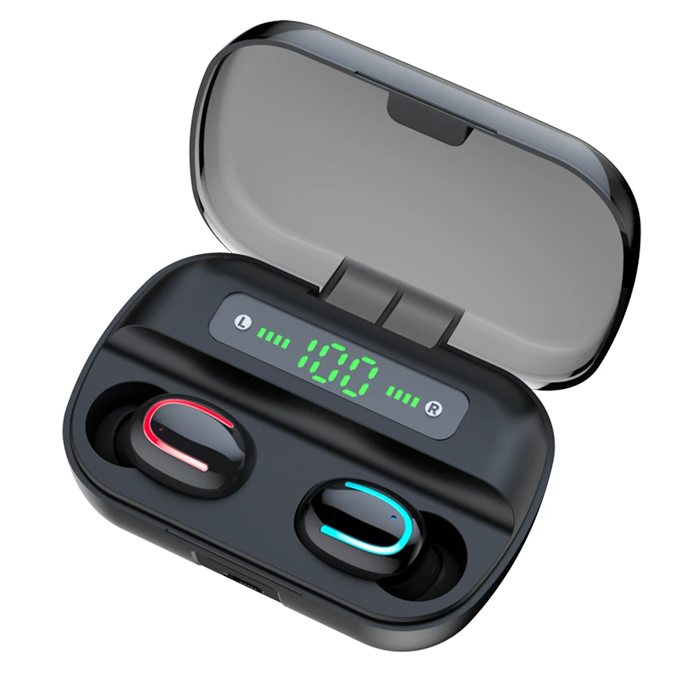 Q82 TWS водонепроницаемые спортивные Bluetooth наушники светодиодный цифровой дисплей вкладыши офисные беспроводные наушники силиконовая крышка устойчивы к поту