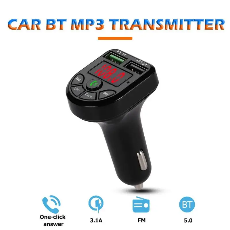 USB зарядное устройство автомобильный комплект свободные руки Handsfree беспроводной Bluetooth 5,0 fm-передатчик Handsfree автомобильный комплект аудио MP3 плеер