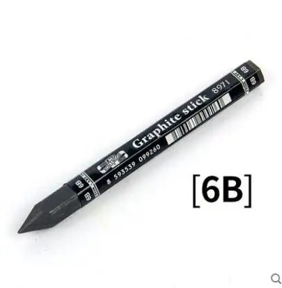 4B/HB/2B/6B шестиугольные Графитовые карандаши полный графитовый карандаш элемент рисунок углеродная графитовая удочка ручки эскиз угольный карандаш - Цвет: 6B