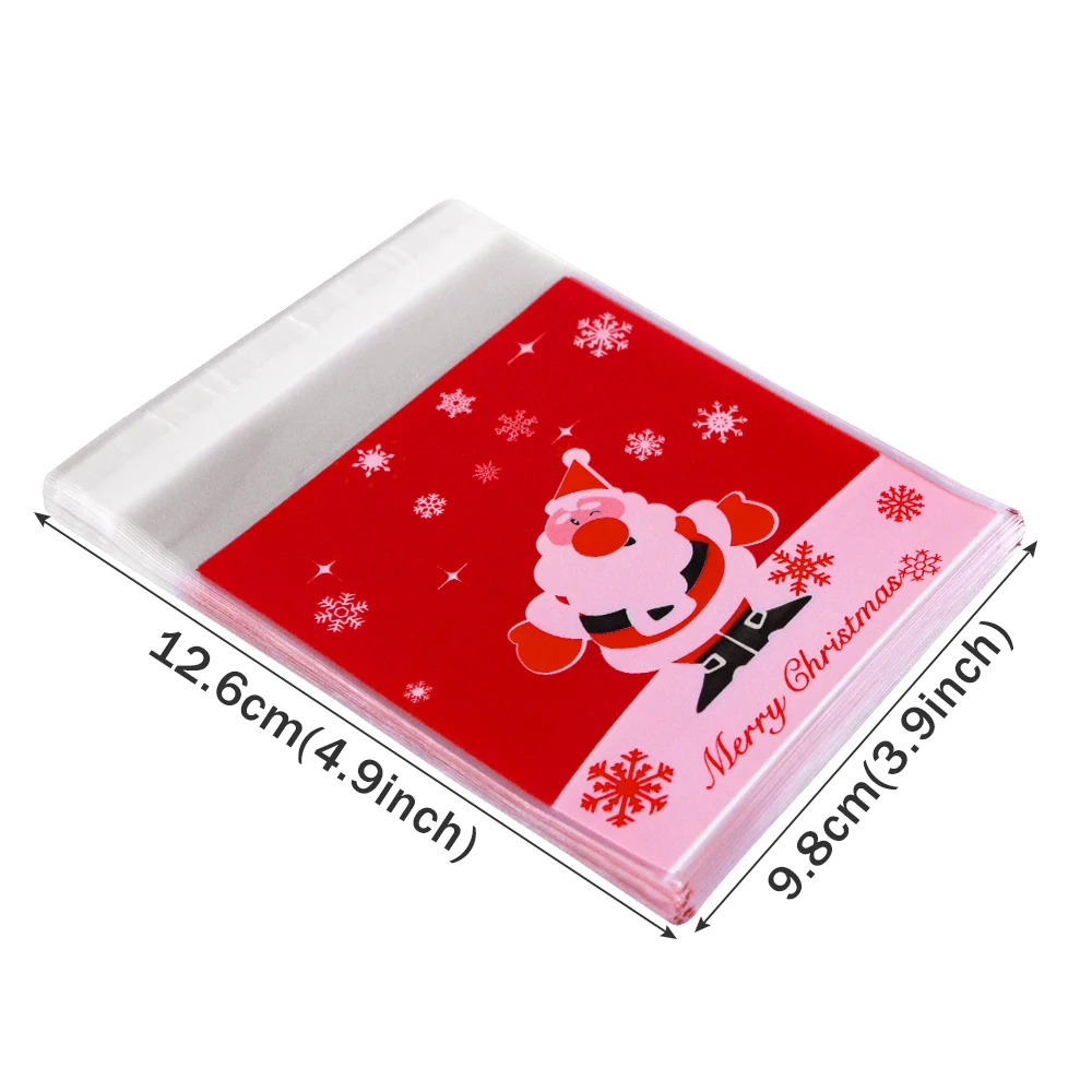 055 C-50pcs красные/зеленые рождественские подарочные пакеты, коробка для конфет со снежинками, рождественские десертные пакеты для печенья, рождественские украшения для дома - Цвет: 055