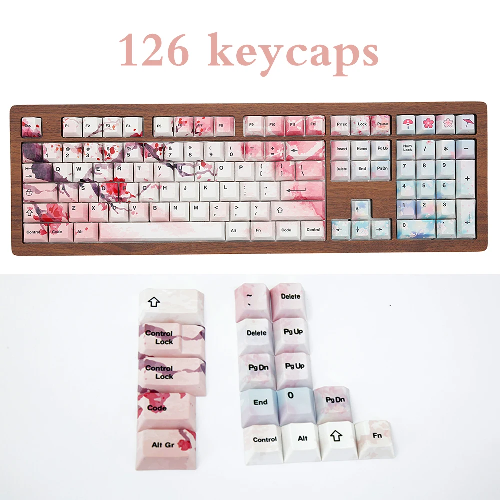 PBT Cherry Blossom клавишная крышка продукт для 60 87 104 108 клавиши механическая клавиатура Cherry G80 Заказная 68 клавишная крышка